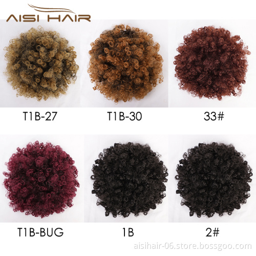 Aisi Hair Afro Puff Kinky Curly Hair Bun Ponytail Wrap Drawstring Multi Color Afro Curly Ponytail Hairpiece Hair Extensions
